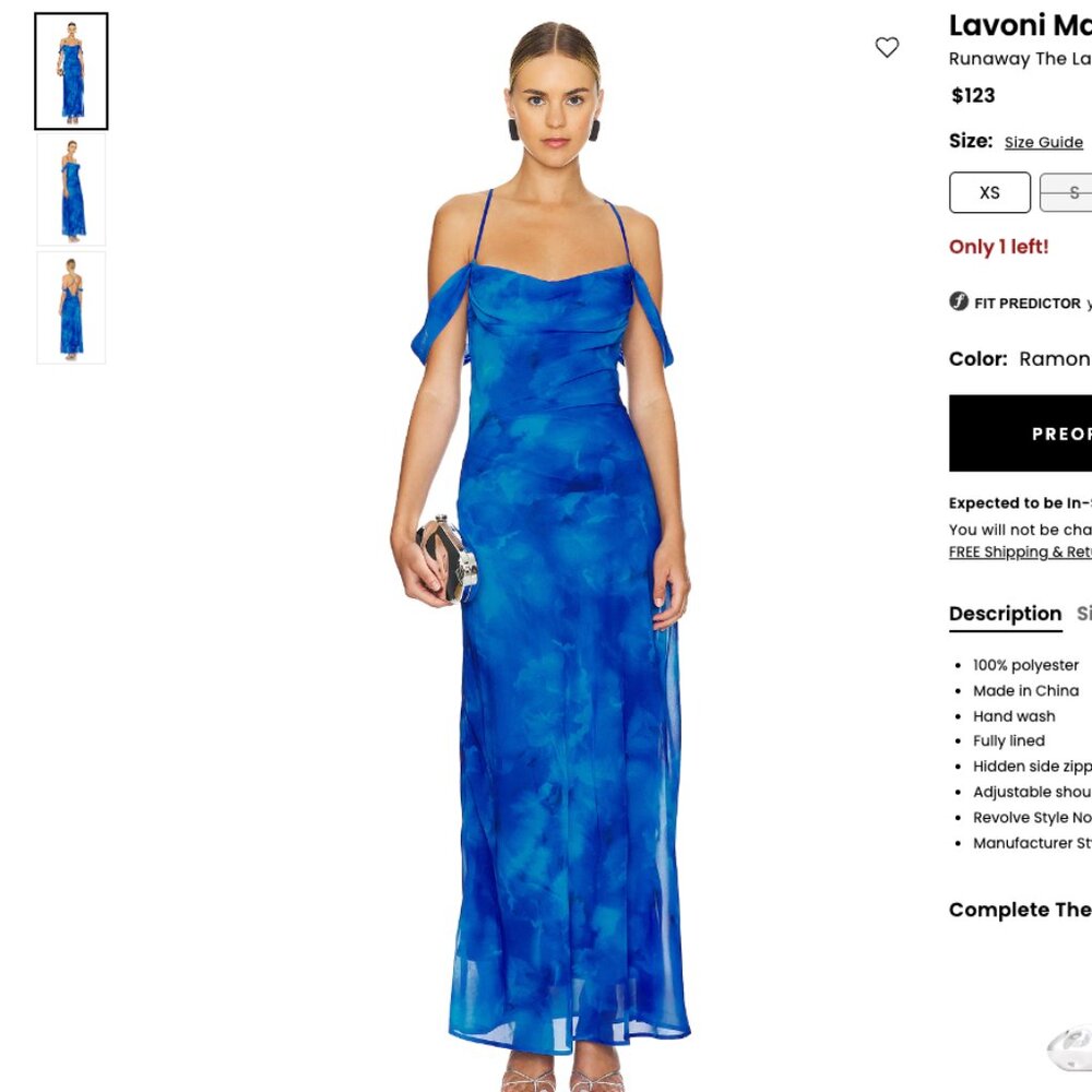 Lavoni Maxi Dress Runaway The Label Wedding guest dress blue floral
